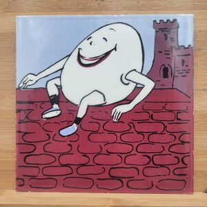 Vintage Thynne Nursery Rhyme Tiles Humpty Dumpty 6" X 6" England Hand Painted